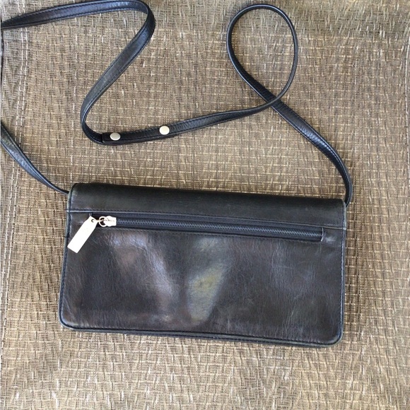 Hobo Black Leather Convertible Clutch Crossbody Bag - Picture 2 of 11
